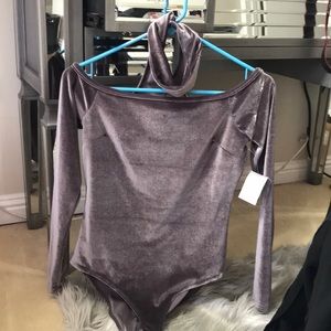 NEVER WORN purple velvet bodysuit with choker!